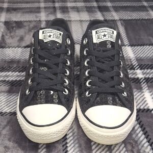 Converse Black Sequin All Star Sneakers